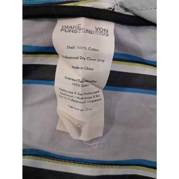 Diane von furstenberg womens size 6 long maxi shirt dress stripe gray - Picture 9 of 10